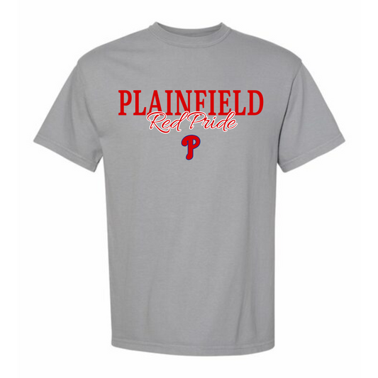 Plainfield Red Pride Baseball Adult Tee