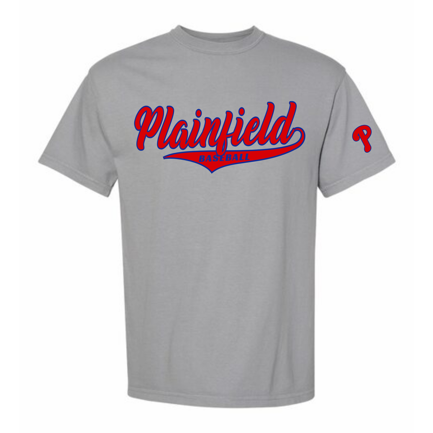 Plainfield Baseball Script Youth Tee