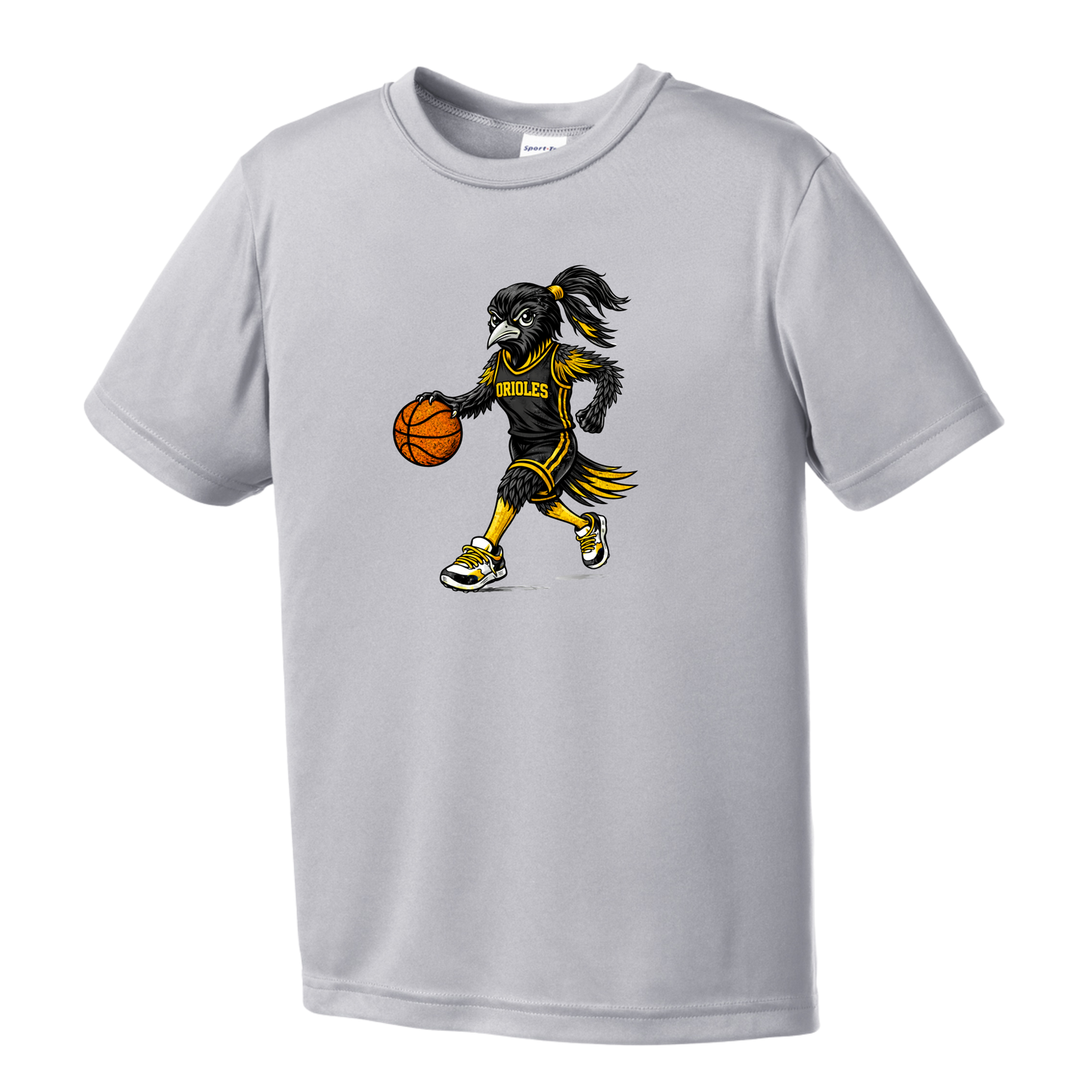 Oriole Girl Bird Basketball Youth Tee