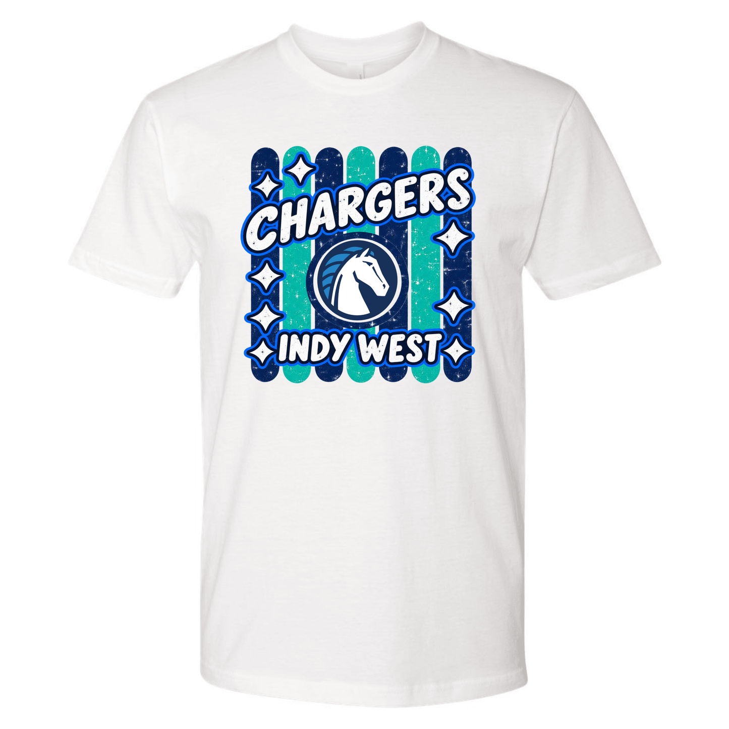 Chargers Striped Adult Tee (White)