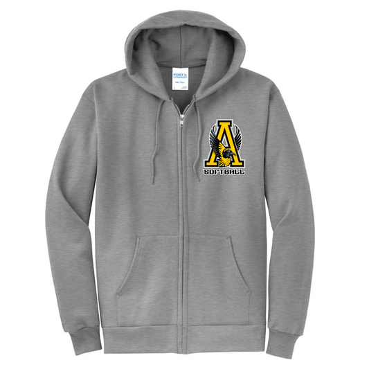 Avon Softball Logo Zipup Hoodie
