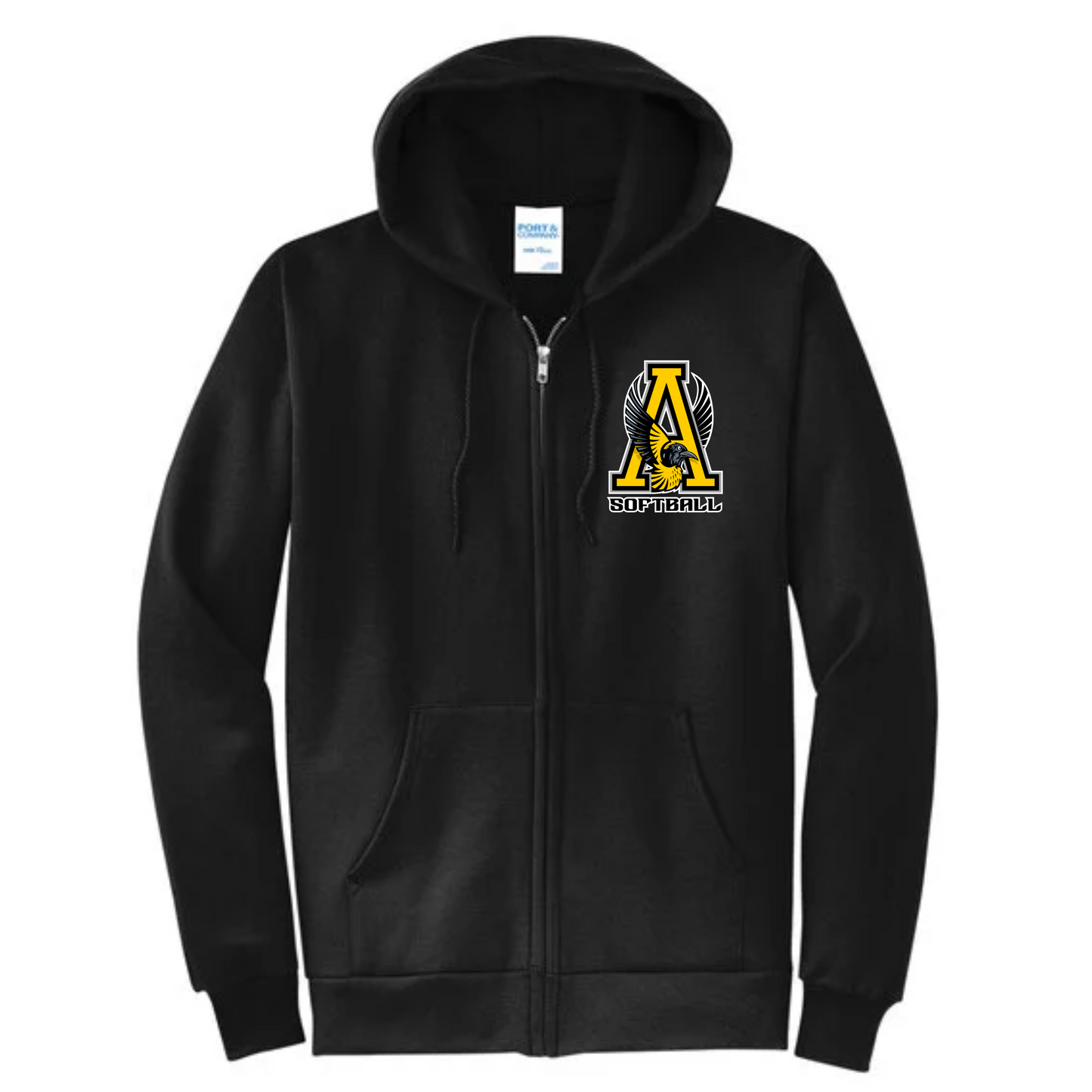Avon Softball Logo Zipup Hoodie