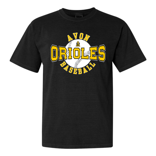 Black and Gold Baseball Adult Tee