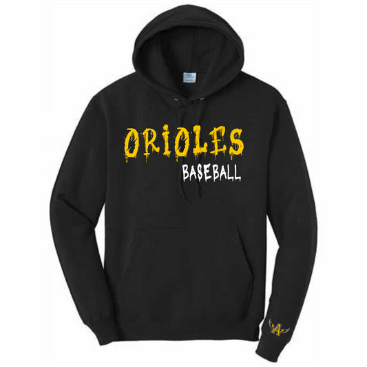 Orioles Drip Baseball Hoodie