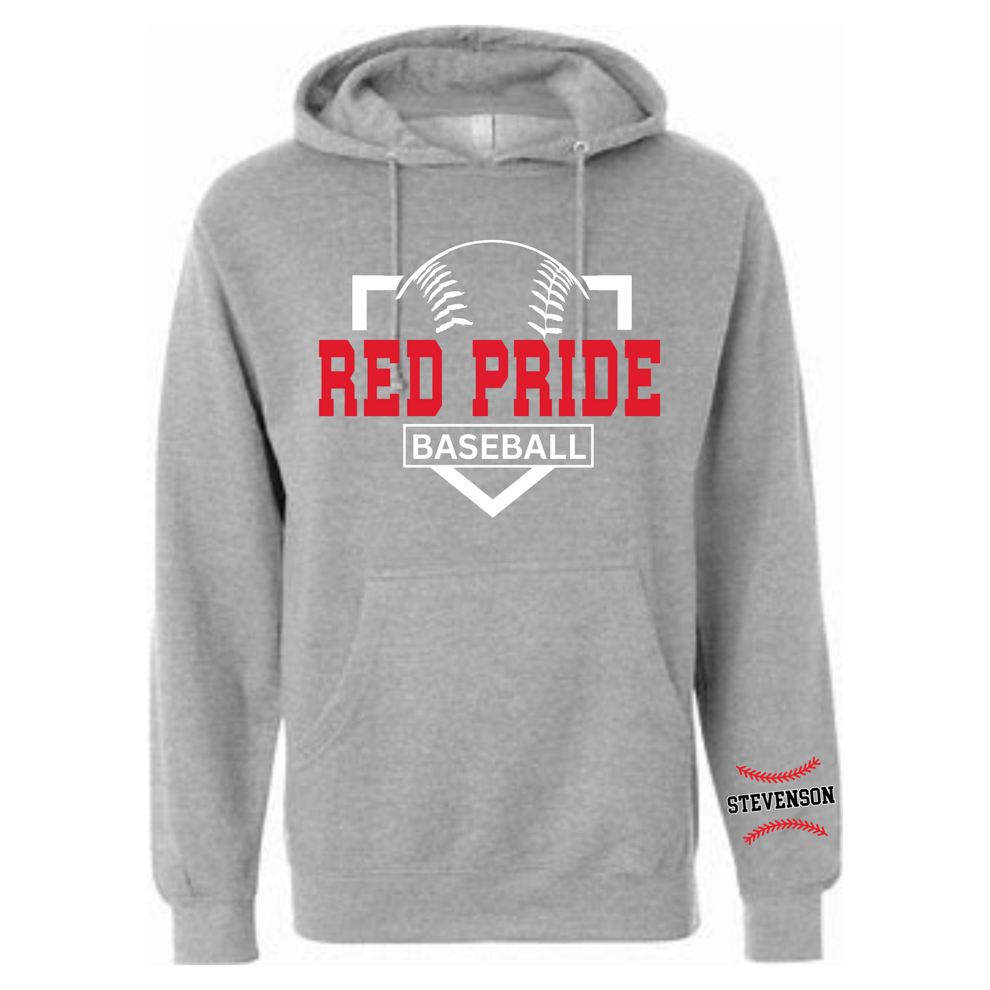 Red Pride Homeplate Baseball Hoodie