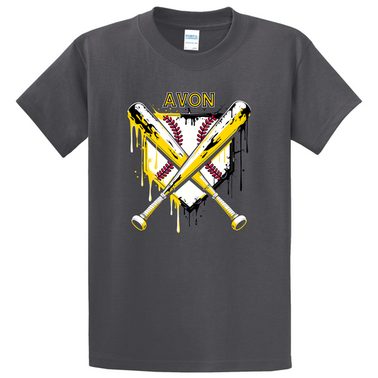 Avon Baseball Drip Adult Tee