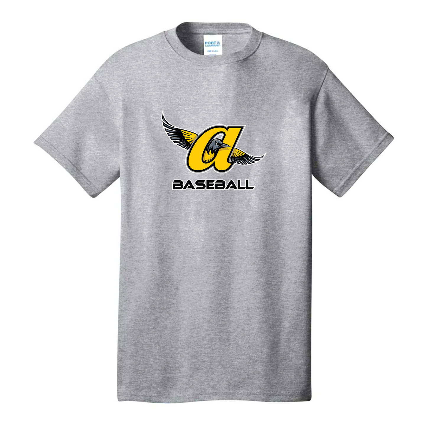 JO Baseball Logo Adult Cotton Tee (Gray)