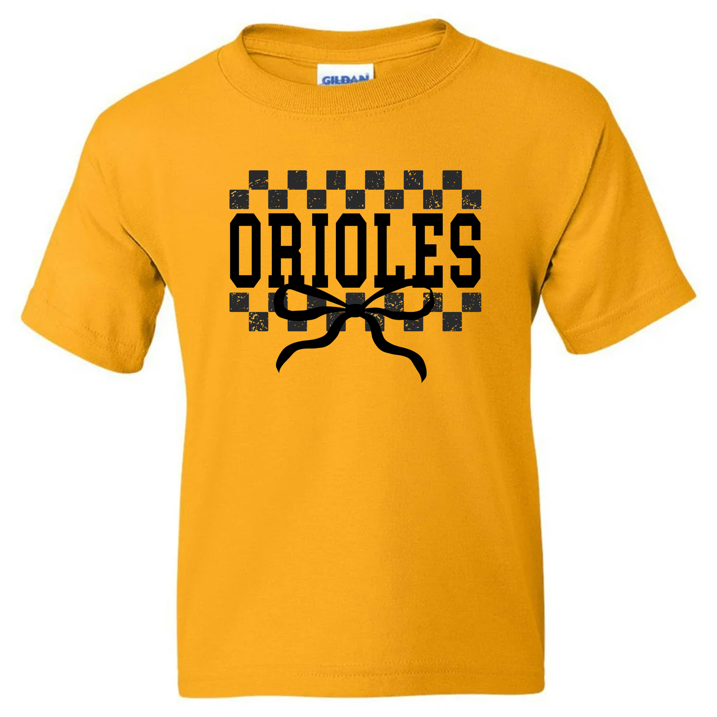 Checkers & Bows Orioles Youth Tee