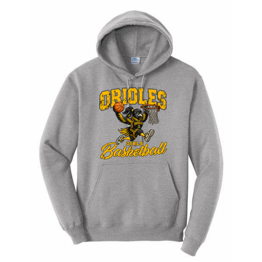 Oriole Girls Basketball Grunge Bird Hoodie