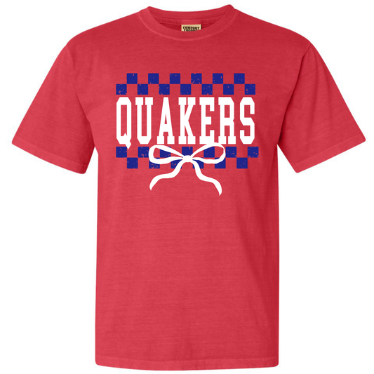Quakers Checkers & Bow Adult Tee