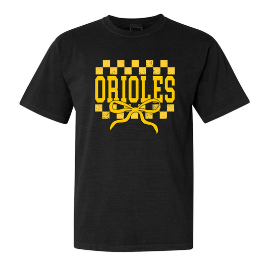 Checkers & Bows Orioles Youth Tee