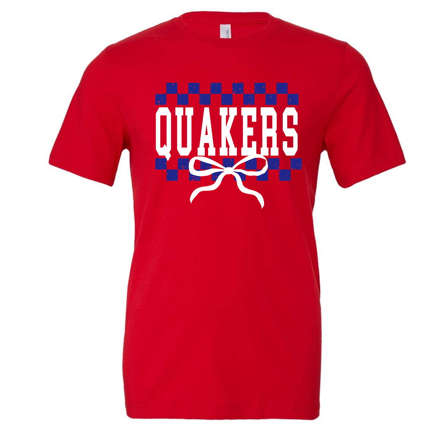 Quakers Checkers & Bow Adult Tee