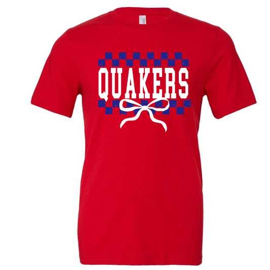 Quakers Checkers & Bow Adult Tee