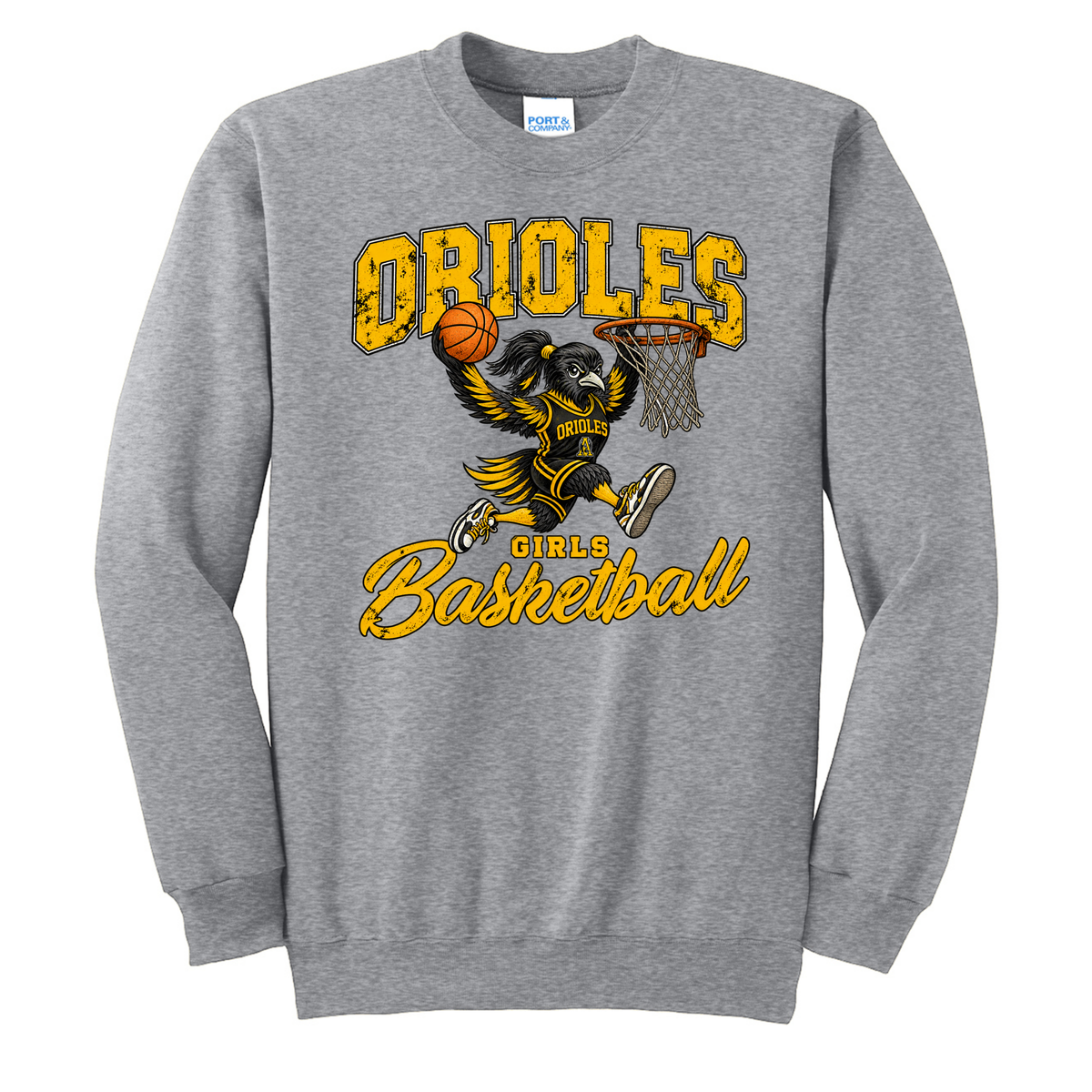 Oriole Girls Basketball Grunge Bird Crew