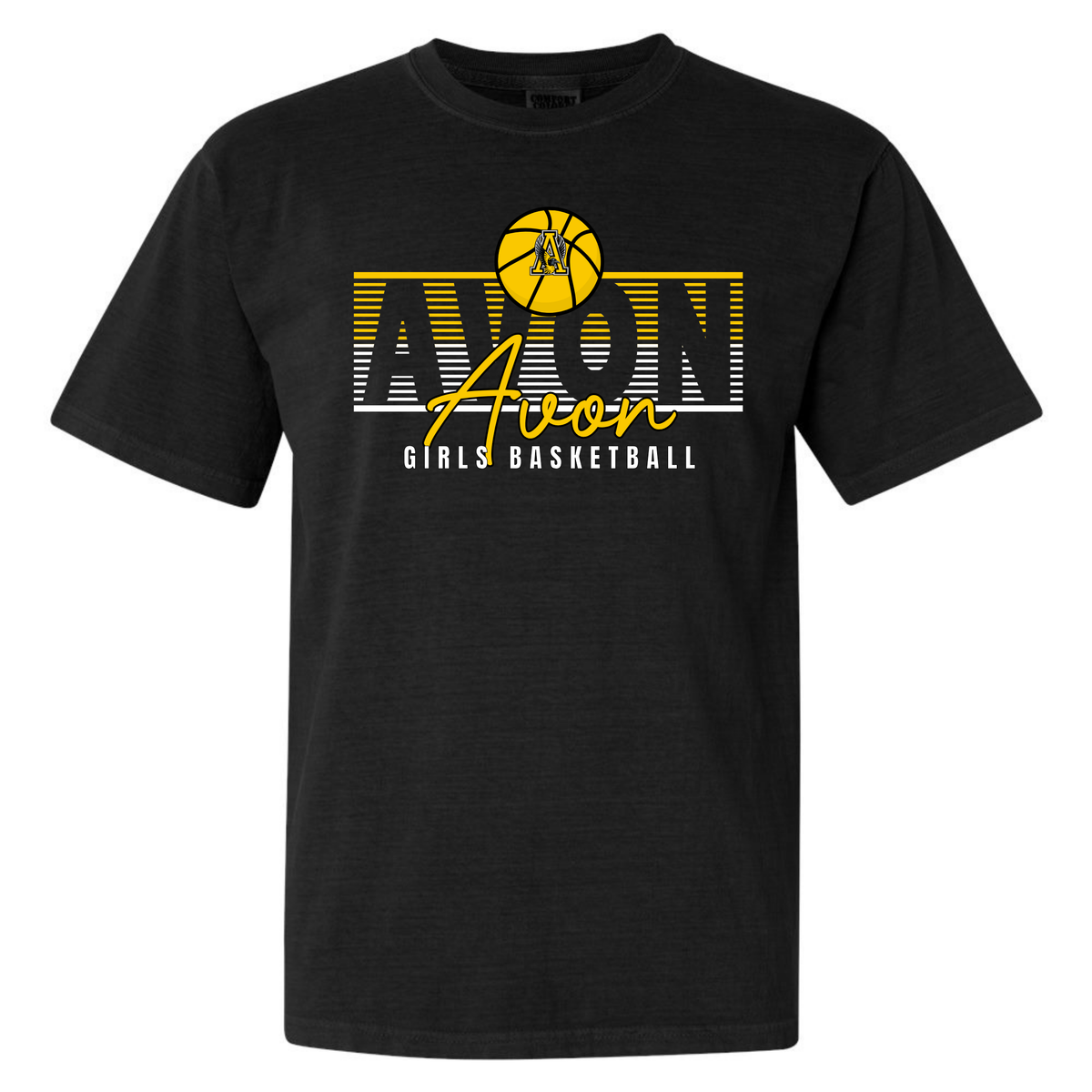 Avon Girls Basketball Striped Youth Tee