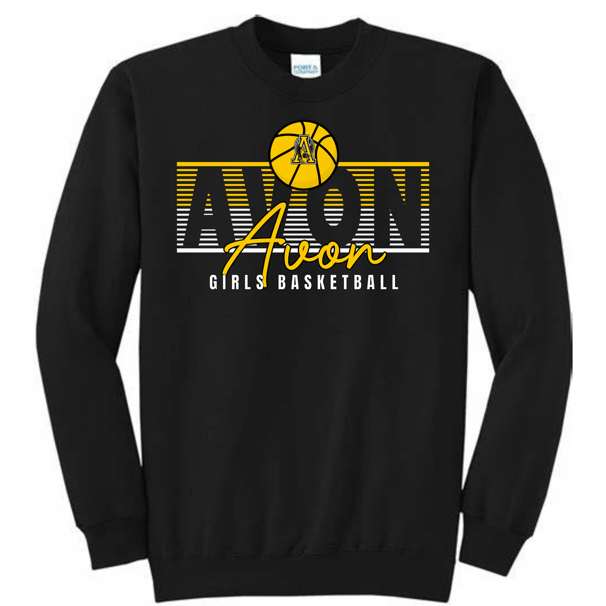 Avon Girls Basketball Striped Crew