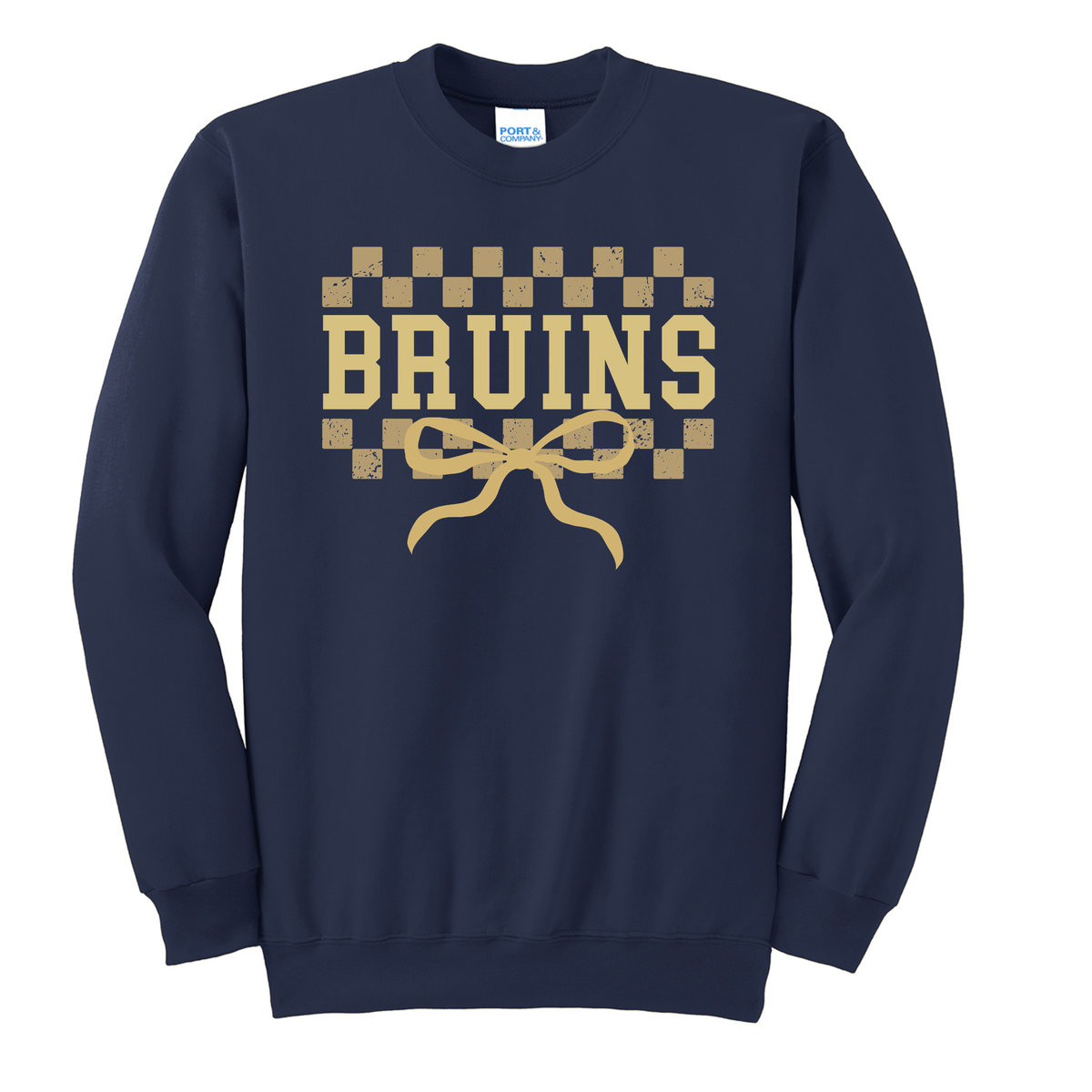 Checkers & Bows Bruins Crew