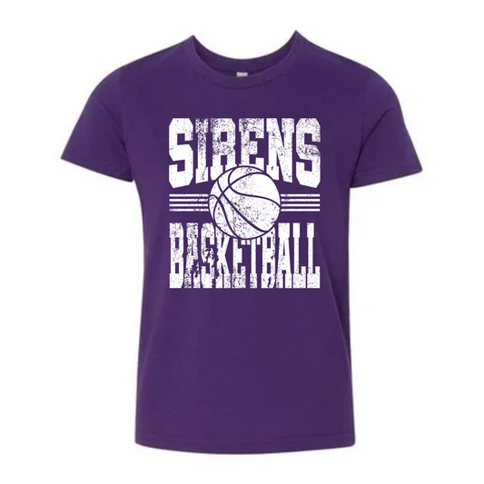 Sirens Basketball Purple Youth Tee