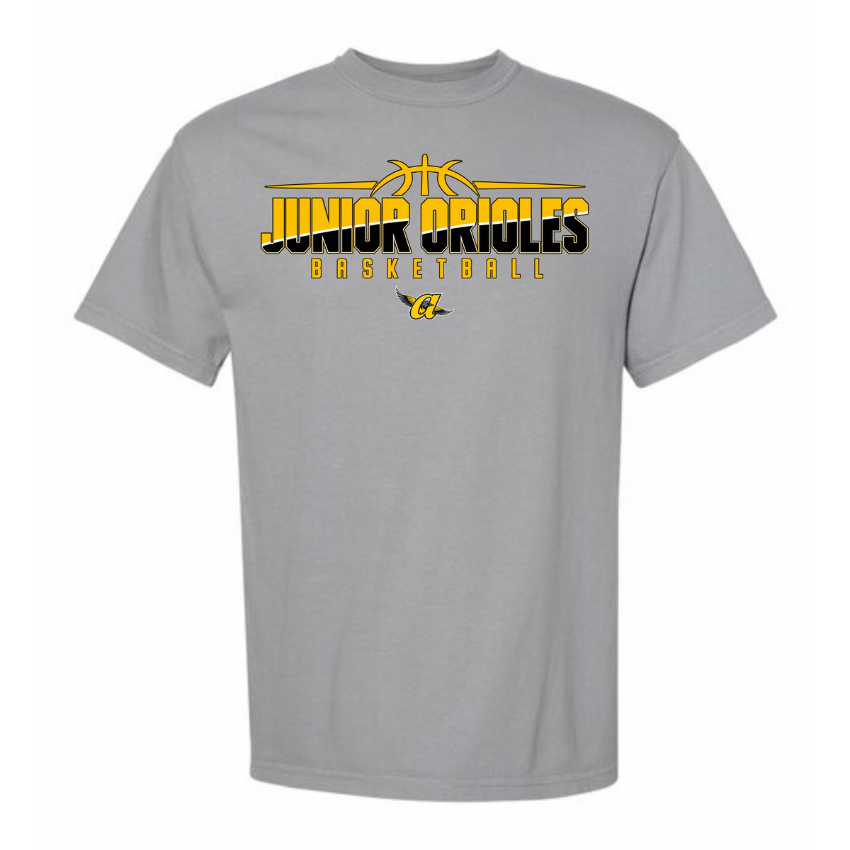 JO Black & Gold Basketball Adult Tee (gray)