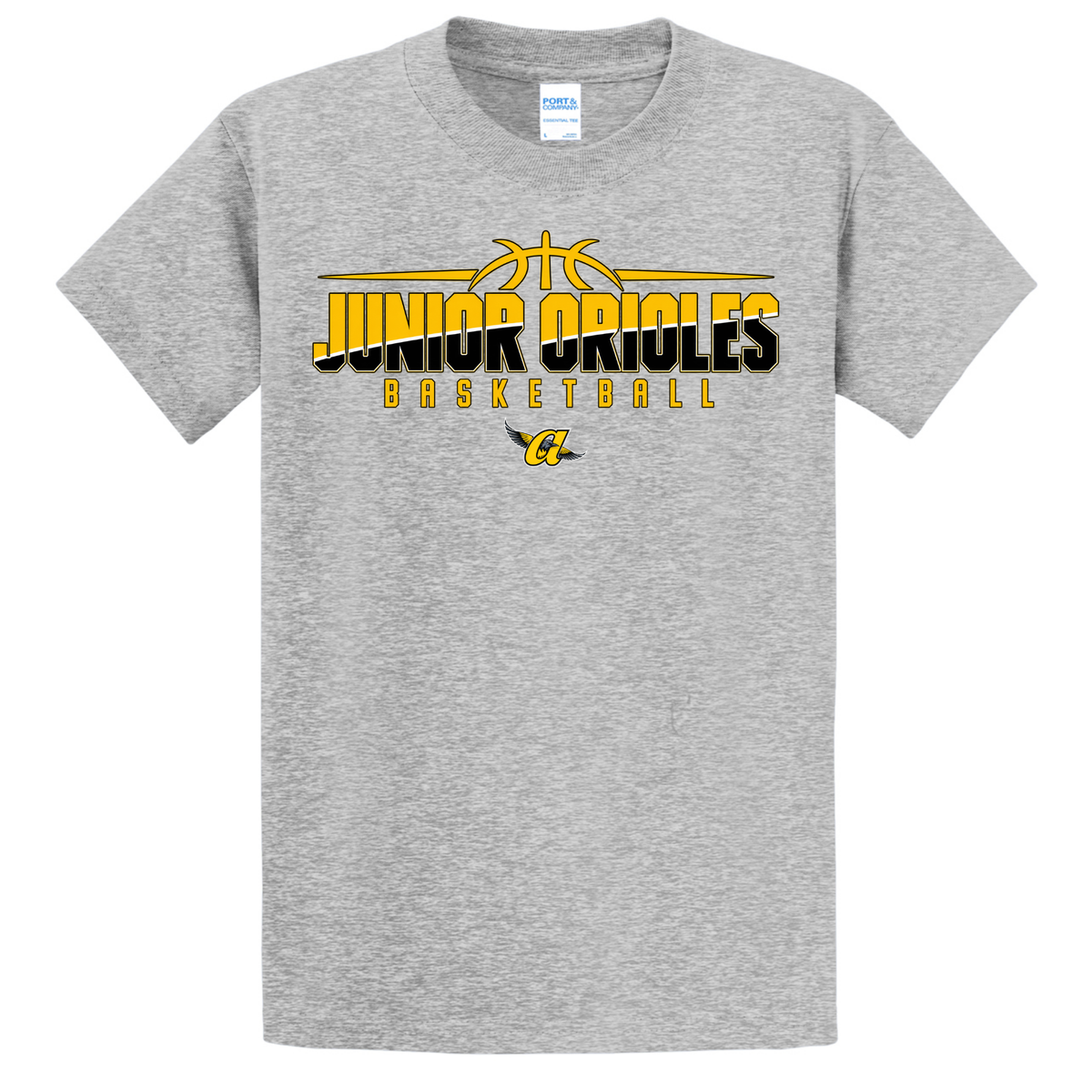 JO Black and Gold Basketball Youth Tee (gray)