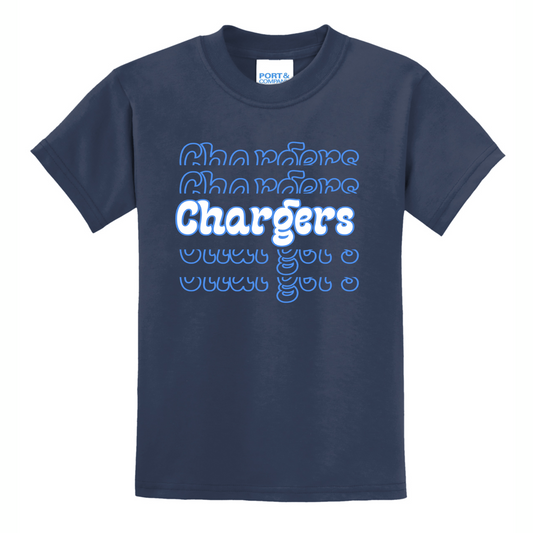 Stacked Chargers Adult Tee