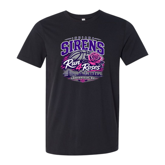 Sirens Run 4 Roses Tournament Black Adult Tee