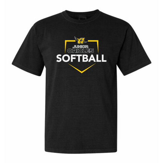Homerun JO Softball Adult Cotton Tee (Black)