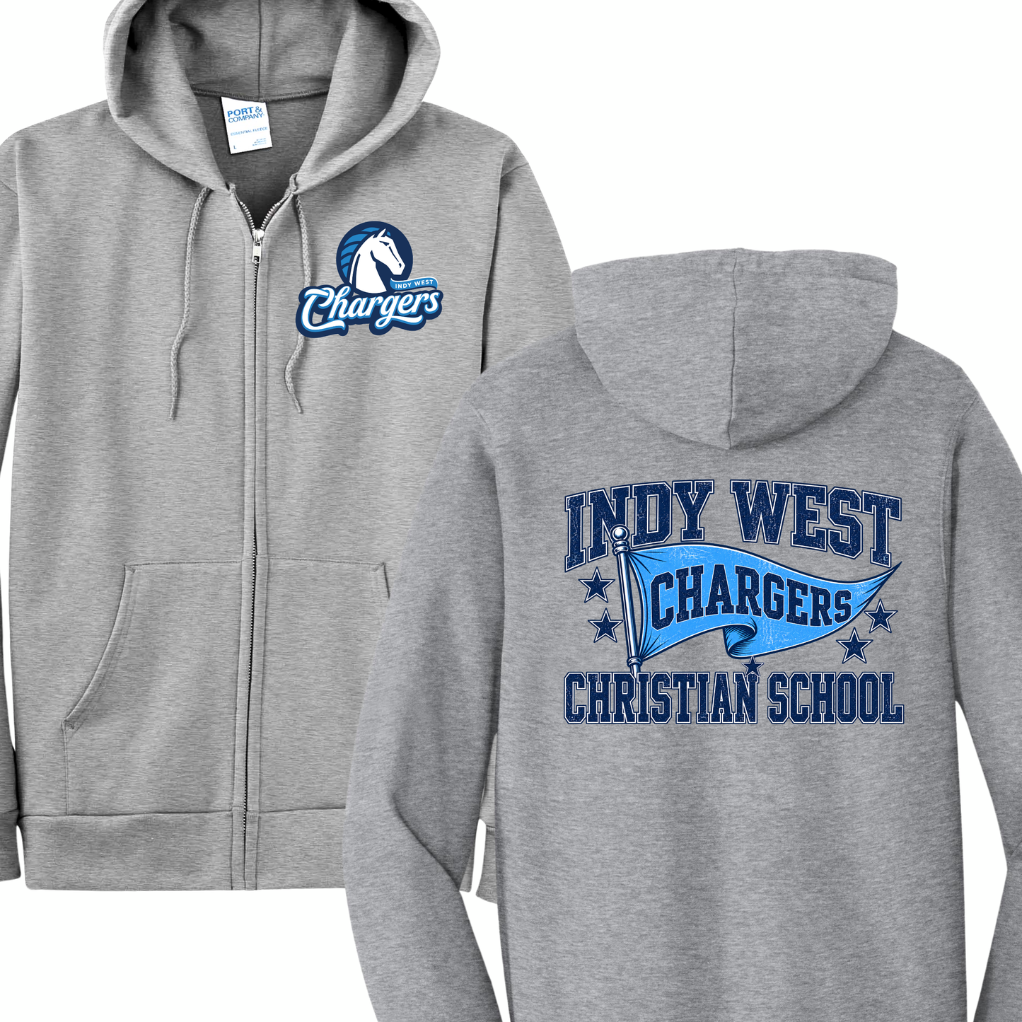 Indy West Pennant Zipup Hoodie
