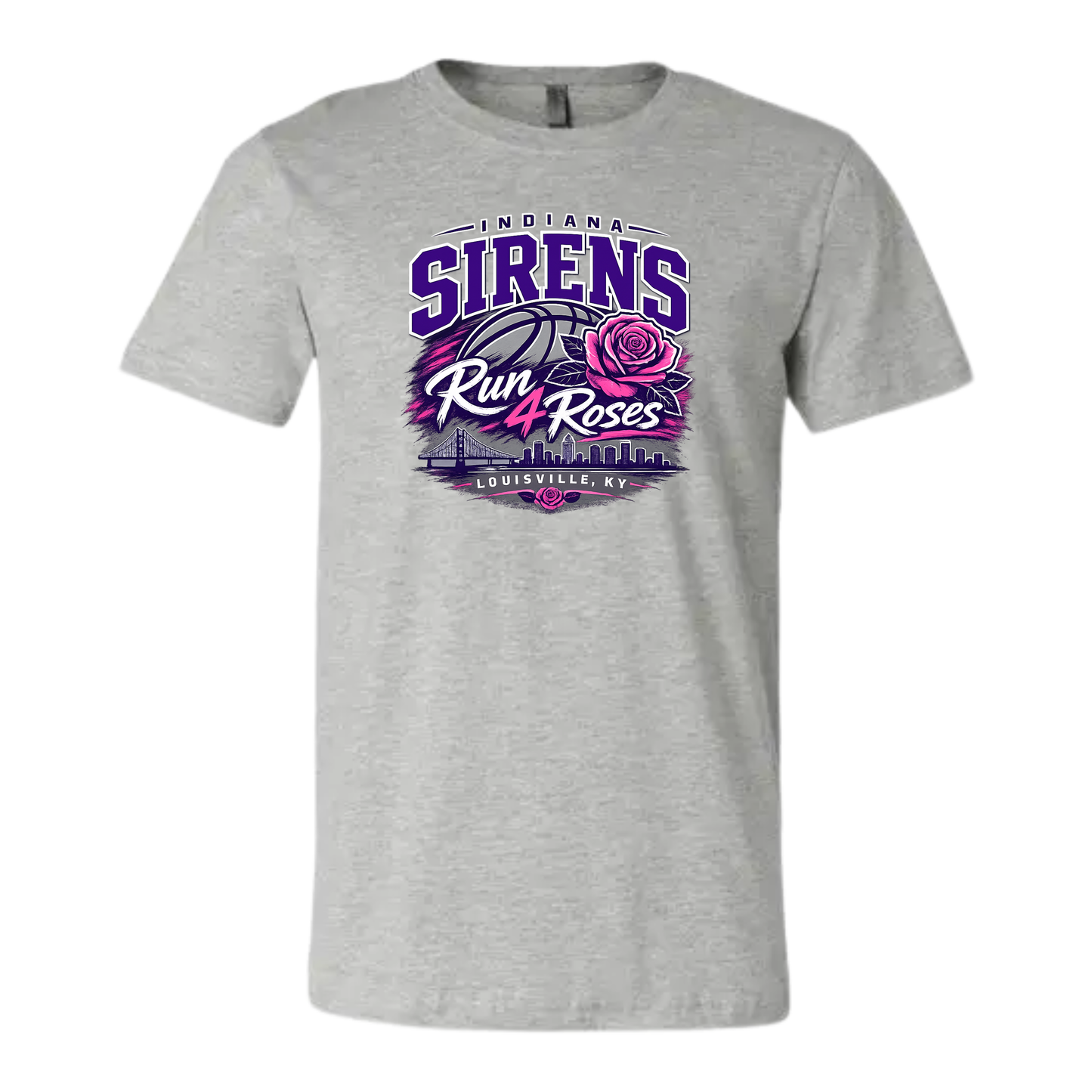 Sirens Run 4 Roses Tournament Gray Adult Tee