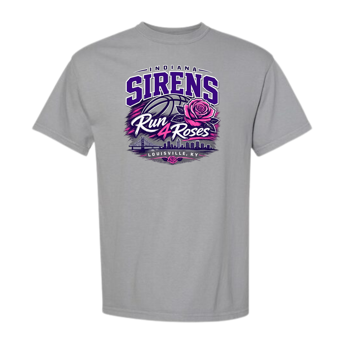 Sirens Run 4 Roses Tournament Gray Adult Tee
