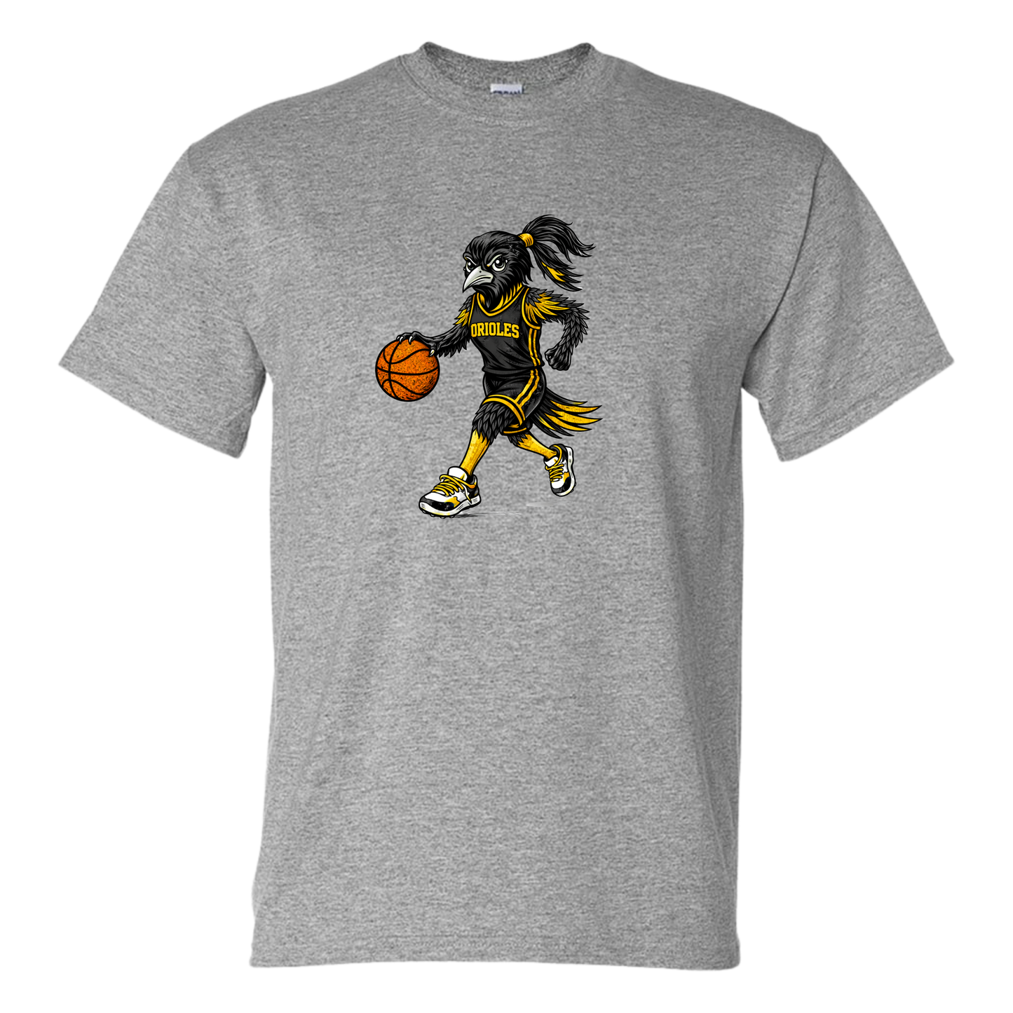 Oriole Girl Bird Basketball Youth Tee