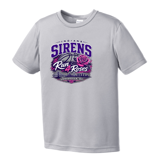 Sirens Run 4 Roses Tournament Gray Youth Tee