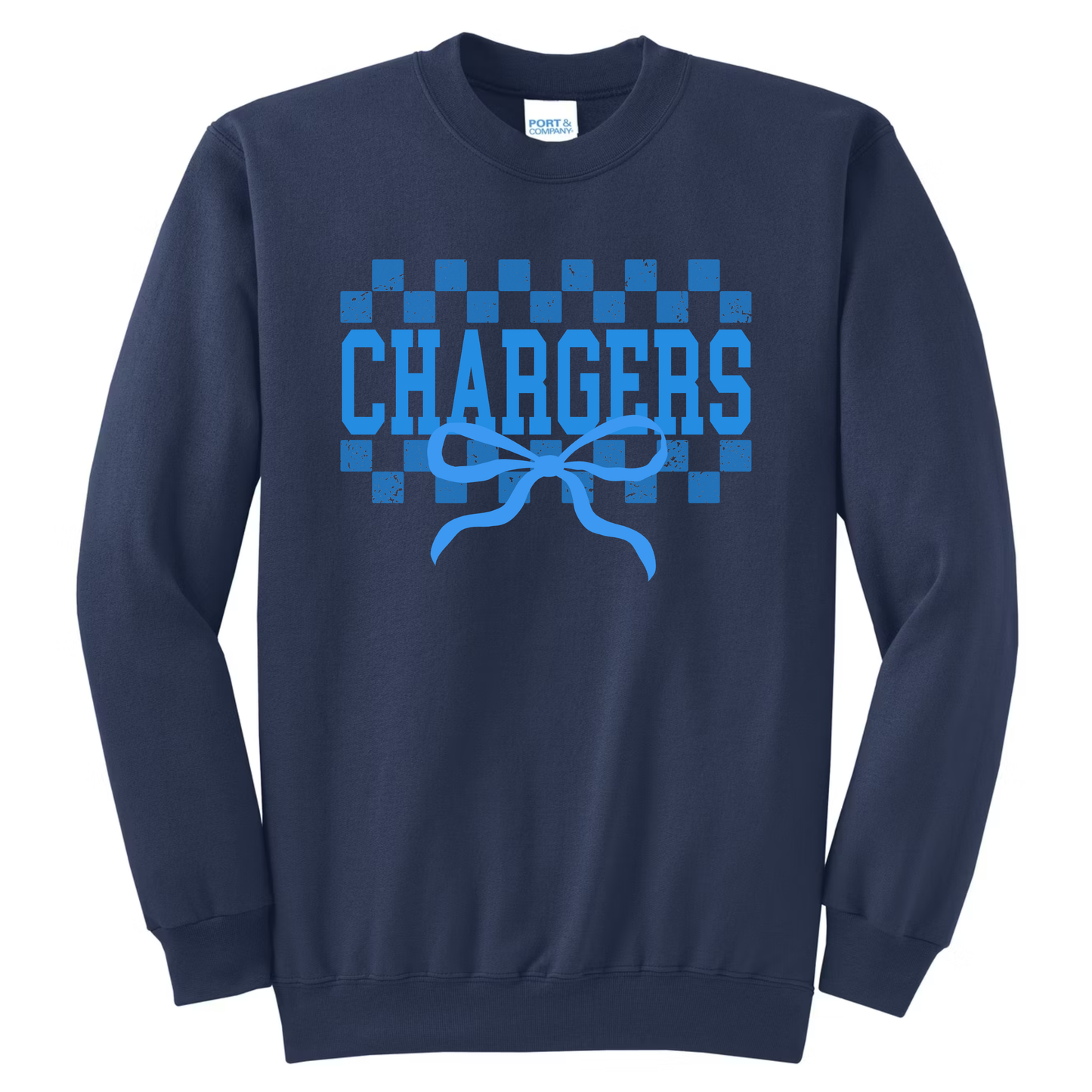 Chargers Checkers & Bows Crew
