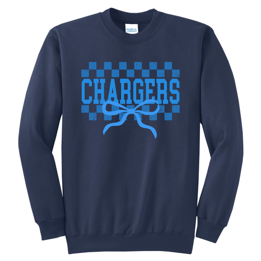 Chargers Checkers & Bows Crew