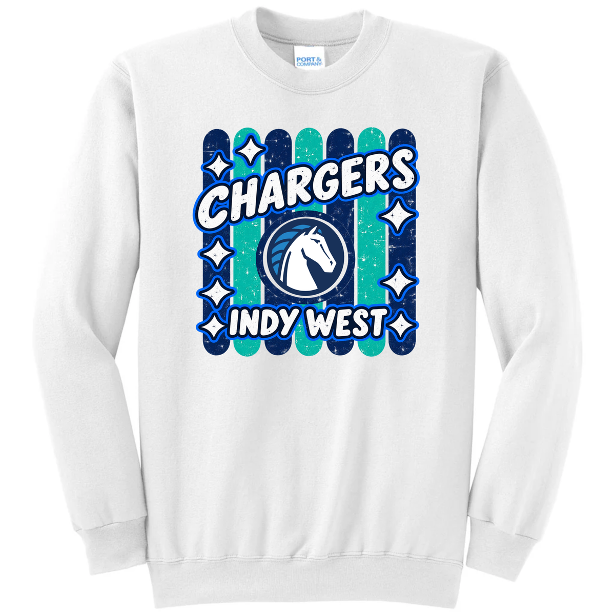 Chargers Striped Crew