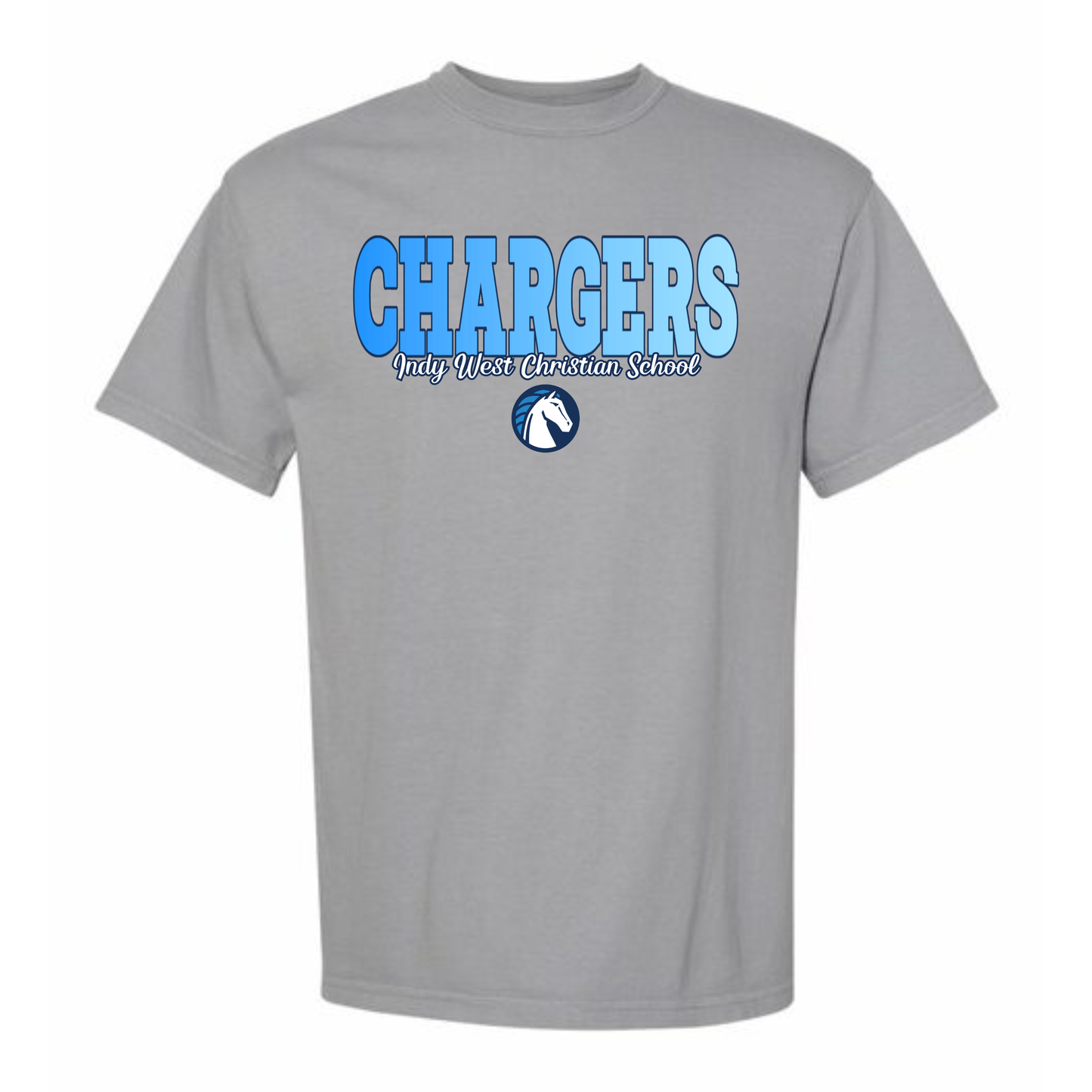 Chargers Ombre Adult Tee (gray)