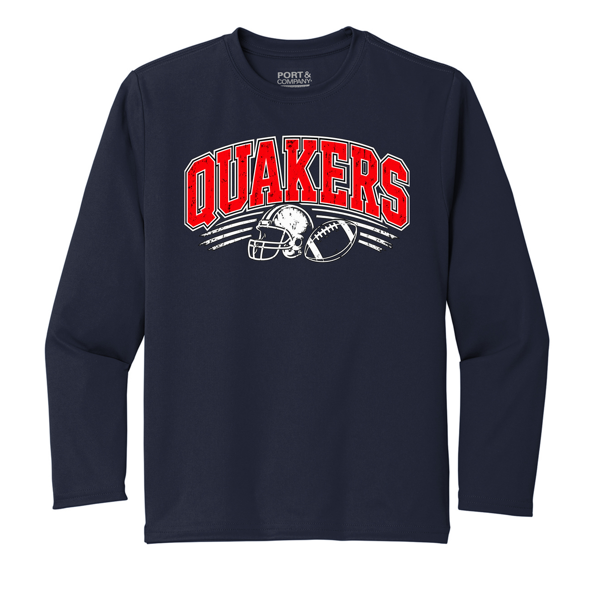 Quakers Retro Football Long Sleeve Youth Tee