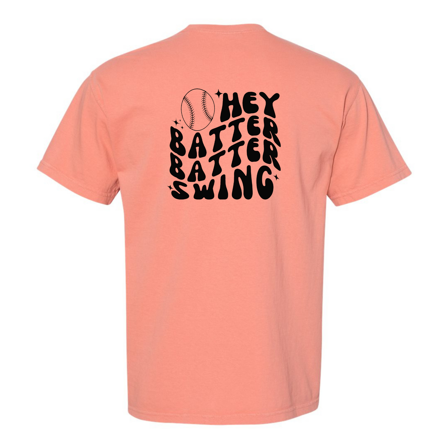 Hey Batter Pocket Tee (black ink)