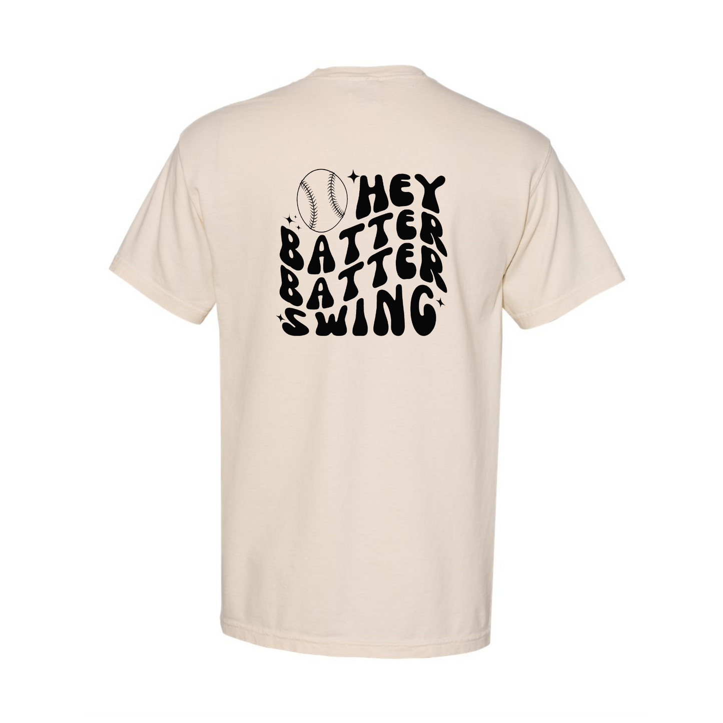 Hey Batter Pocket Tee (black ink)