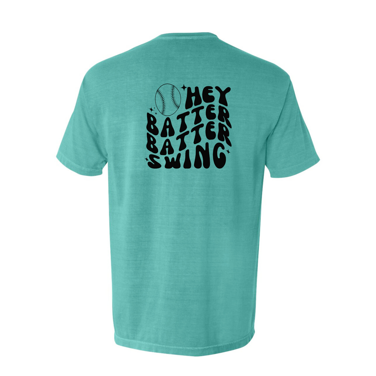 Hey Batter Pocket Tee (black ink)