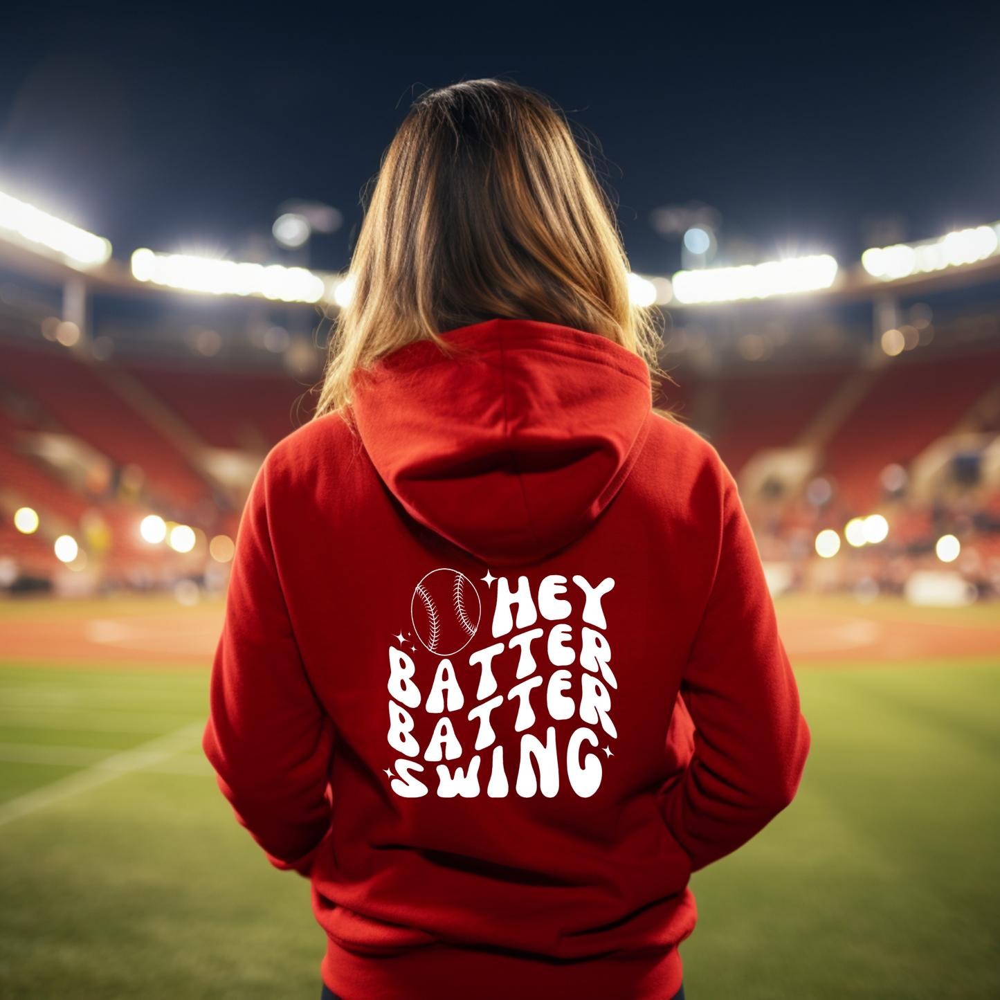 Hey Batter Hoodie (white ink)