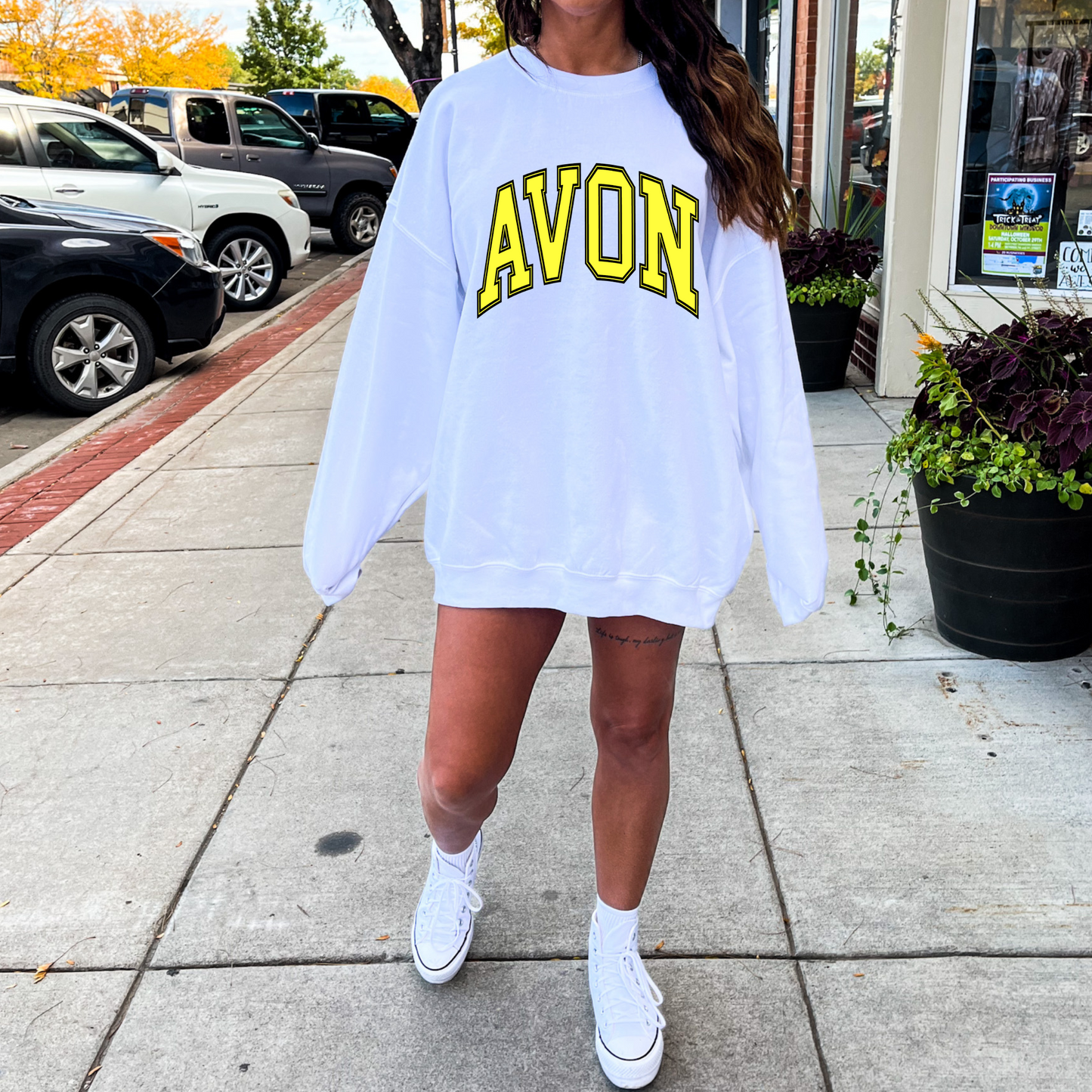 Avon Varsity Adult Sweatshirt (white)