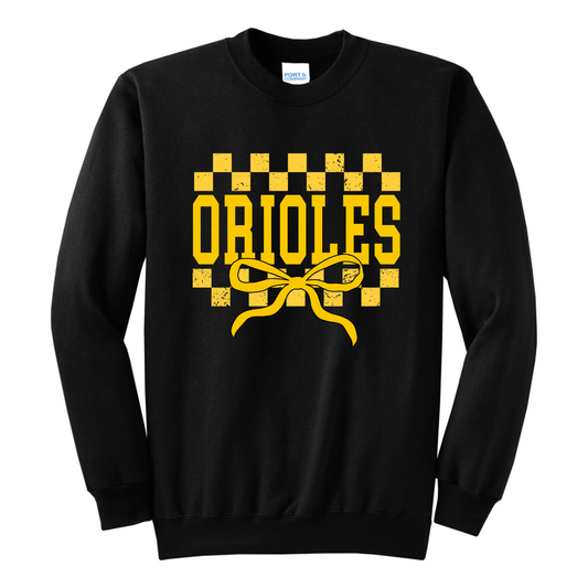 Checkers & Bows Orioles Crew